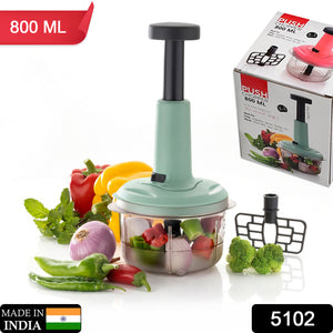2in1 Push Chopper 800ml Stainless Steel