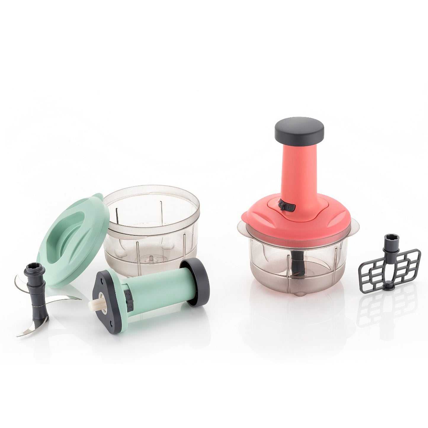 2in1 Push Chopper 800ml Stainless Steel
