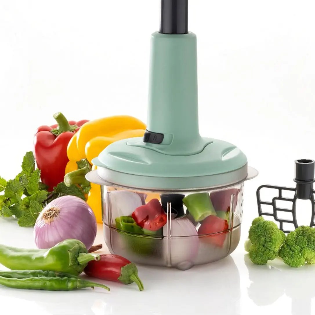 2in1 Push Chopper 800ml Stainless Steel - Loopni