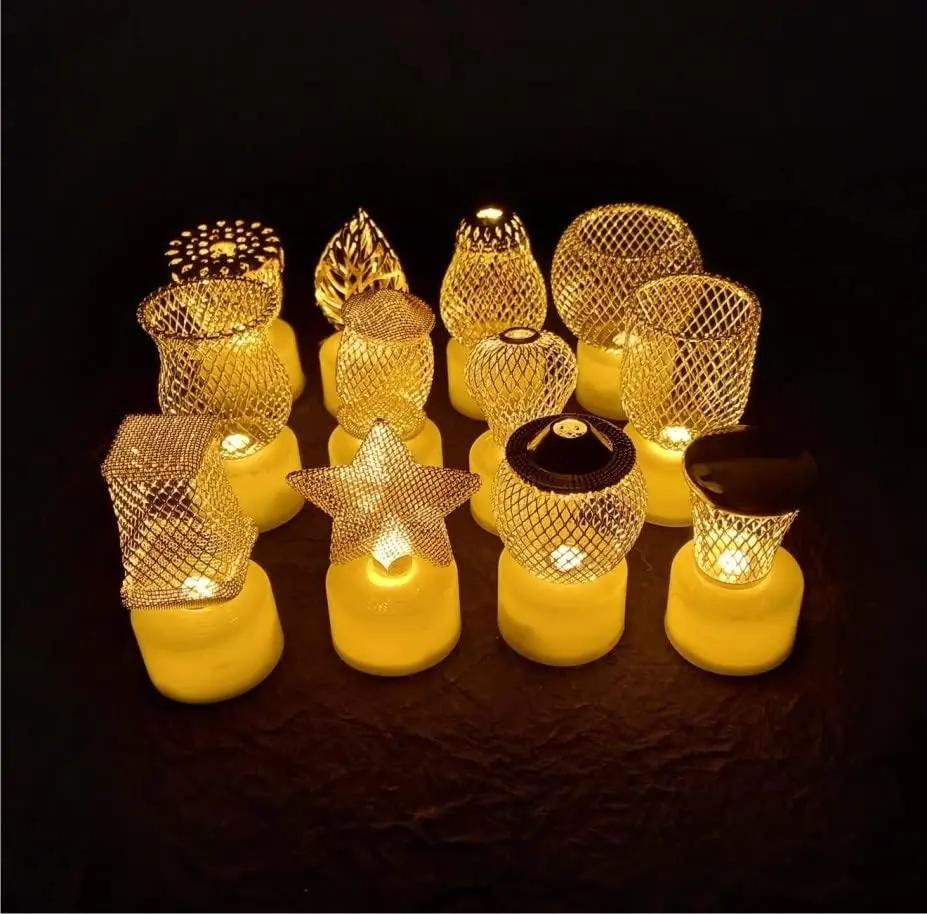 Golden Net LED Tealight Candle Lanterns Star 6 pcs urm7tk-su