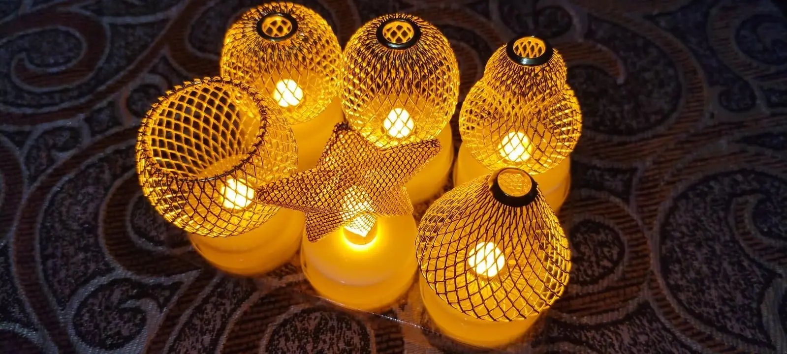 Golden Net LED Tealight Candle Lanterns Star 6 pcs urm7tk-su