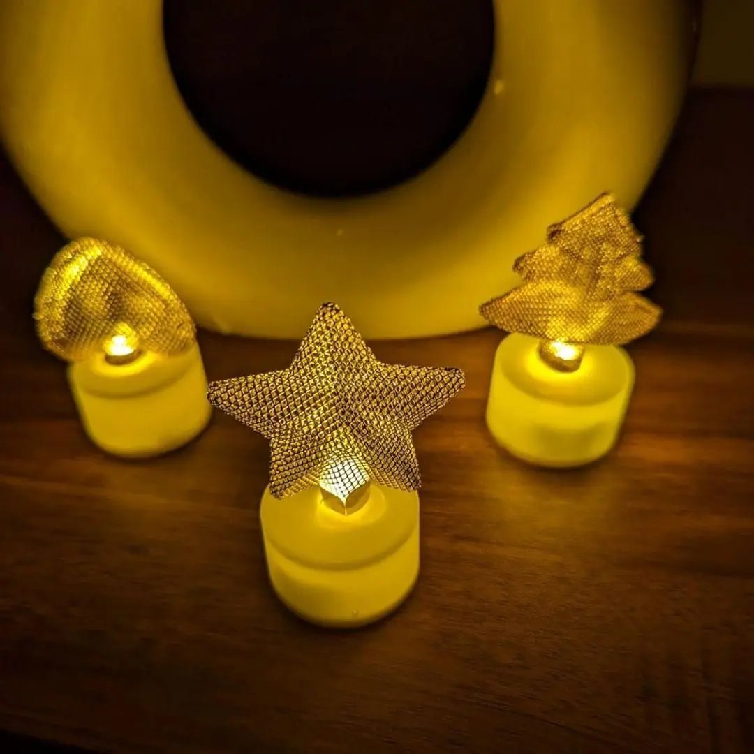 Golden Net LED Tealight Candle Lanterns Star 6 pcs urm7tk-su