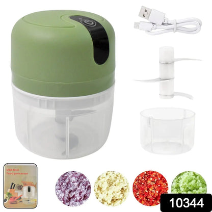 Wireless Usb Rechargeable Mini Electric Garlic Machine  Chopper 3 Blades (250ml) - Loopni